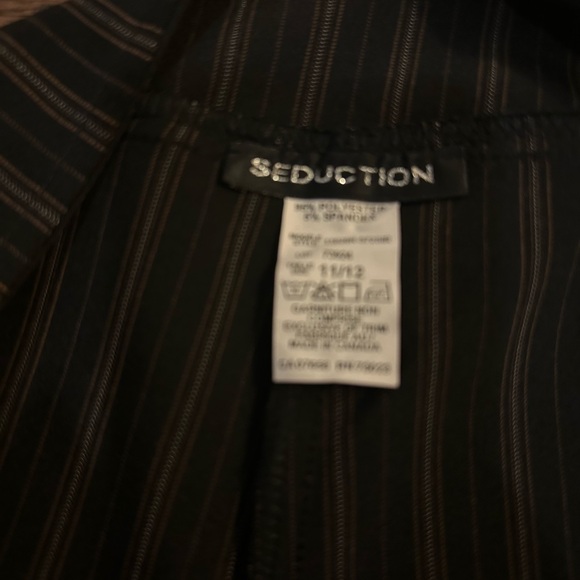 Seduction Black and Brown Striped Pants - Picture 3 of 4